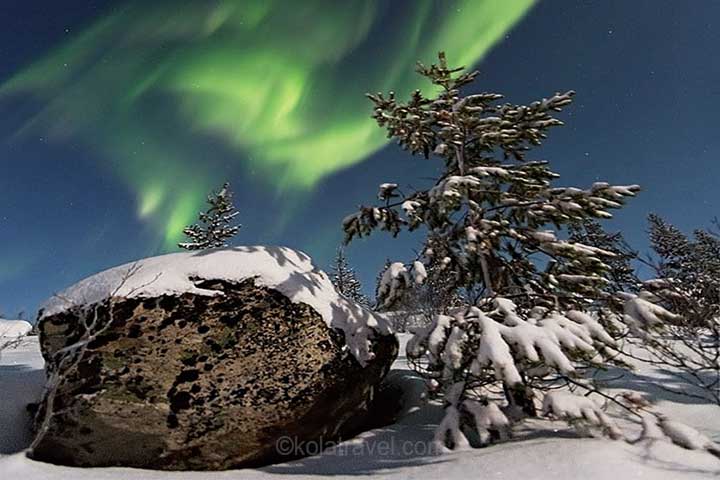 Aurora Borealis Nordlichter Polarlichter Kola-Halbinsel Region Murmansk Russisch-Lappland